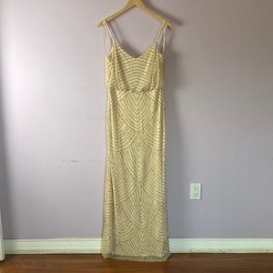 Adrianna Papell Art Deco Blouson Beaded Gown